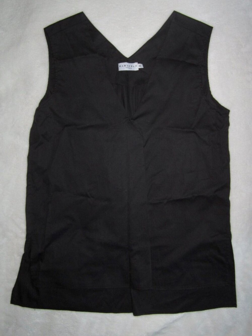 HARSHMAN Los Angeles Black Cotton V-Neck Sleeveless Shirt Women's XS